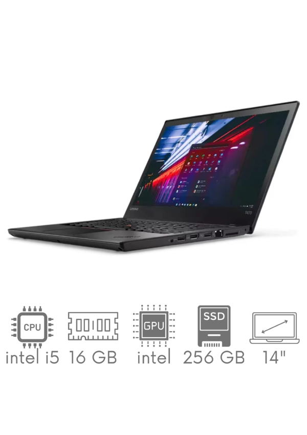 Lenovo ThinkPad T470 i5-7300U 16GB 256 SSD 14" FHD 1920x1080 WiFi BT Kam Win10Pro GW12mc