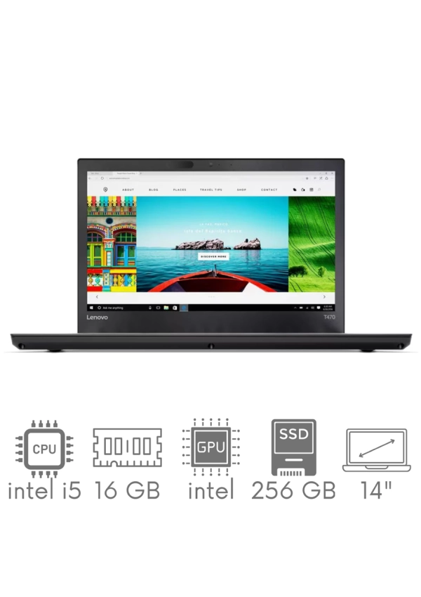 Lenovo ThinkPad T470 i5-7300U 16GB 256 SSD 14" FHD 1920x1080 WiFi BT Kam Win10Pro GW12mc