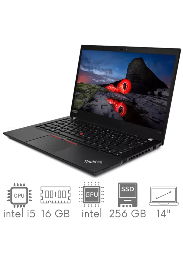 Lenovo ThinkPad T490 i5-8365U 16GB 256 SSD 14" FHD 1920x1080 WiFi BT Kam Win11Pro GW12mc
