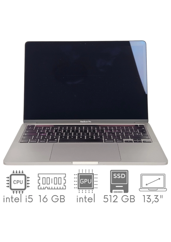 Apple MacBook Pro 13 A2251 i5-1038NG7 16GB 512GB SSD 13,3" Retina 2560x1600 WiFi BT Kam OS Sequoia PL Gw12mc