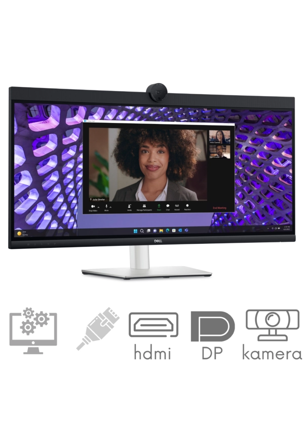 Dell Pro P3424WEB Plus - Zakrzywiony Monitor 34" WQHD 3440x1440 21:9 60 Hz Kamera IPS USB-C