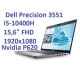 DELL Precision 3551 i5-10400H 16GB 512SSD 15,6" FHD 1920x1080 MATT NVIDIA QUADRO P620 KAM WiFi BT WIN10 GW12mc